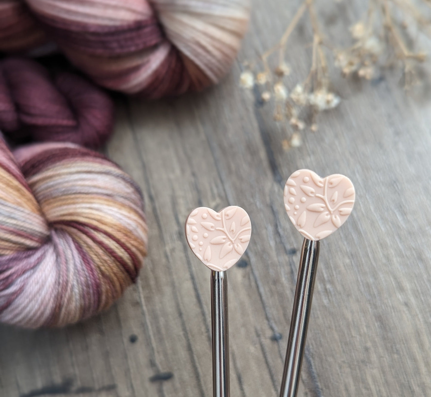 Needle Protectors - Blush Embossed Heart